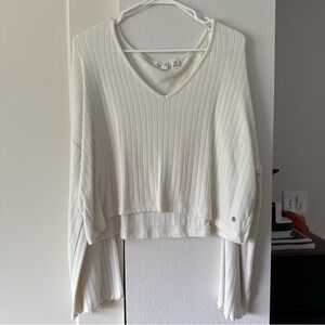 Roxy Cream Ribbed Knit Top